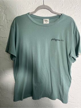Dirtee Laundry Philippians 4:13 Christian Graphic Tee‎ XL Sage Green Shirt